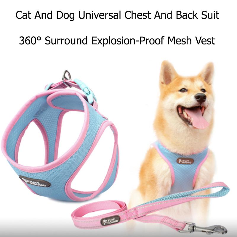 

Pet Chest Harness Dog Leash Vest Type Dog Walking Rope Pet Running Belt Elastic Hands Freely Jogging Pull Metal D-ring Leash