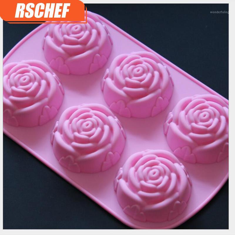 

1pcs Multi-style silicone cake mold muffin cup round porous pudding jelly mold DIY baking tools color random1