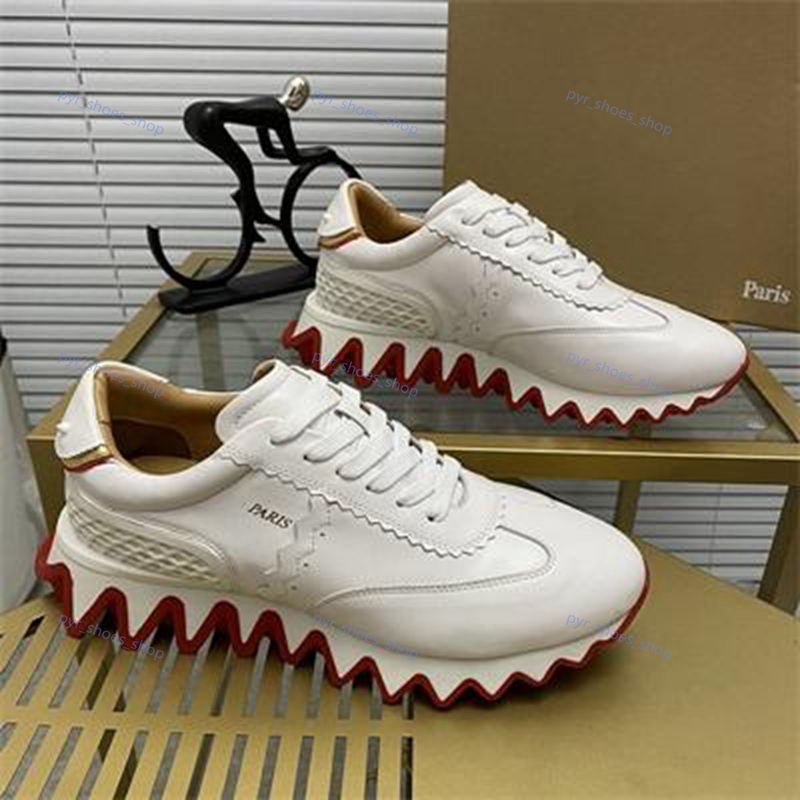 

Serrated soles red Casual Shoes Genuine Leather Flats mens sneakers Loubishark Flat Sneaker luxe progettista Men Donna Low Top Mens Trainers