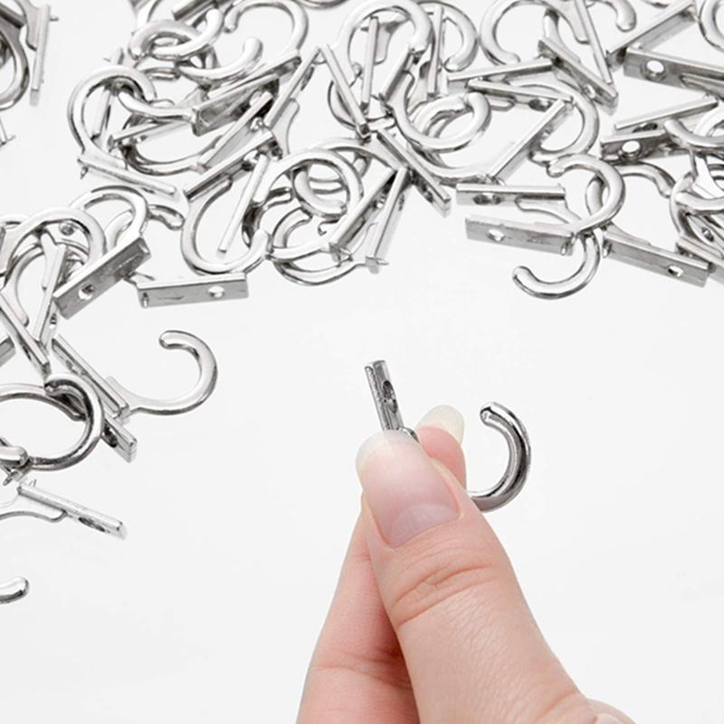 

100 Pieces Wall Mounted Single Hook Robe Hooks Coat Hooks and 110 Pcs Screws For Hanging Key Jewelry1