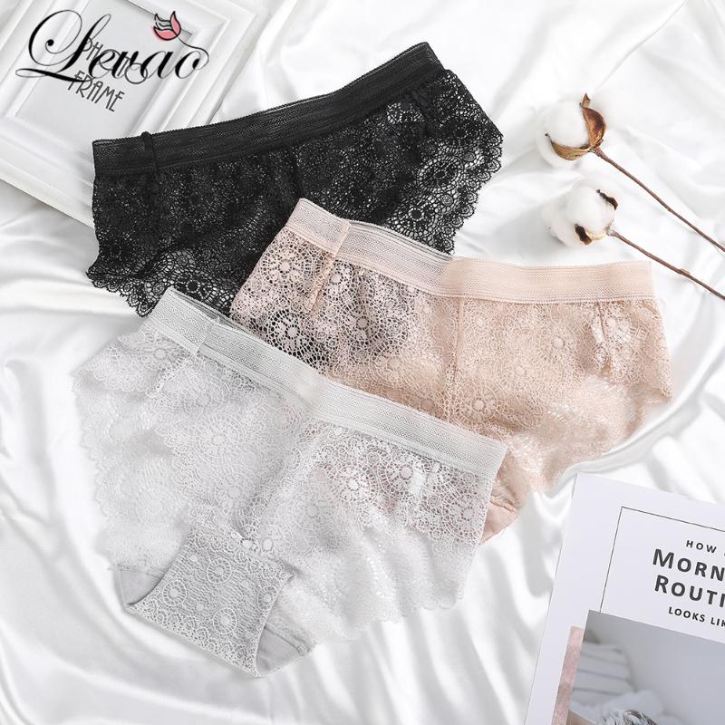 

LEVAO Sexy Panty Briefs Lace Pantie Cotton Crotch Women Underwear Lingerie Panties for Female Ladies Floral Knickers Underpants, Pink