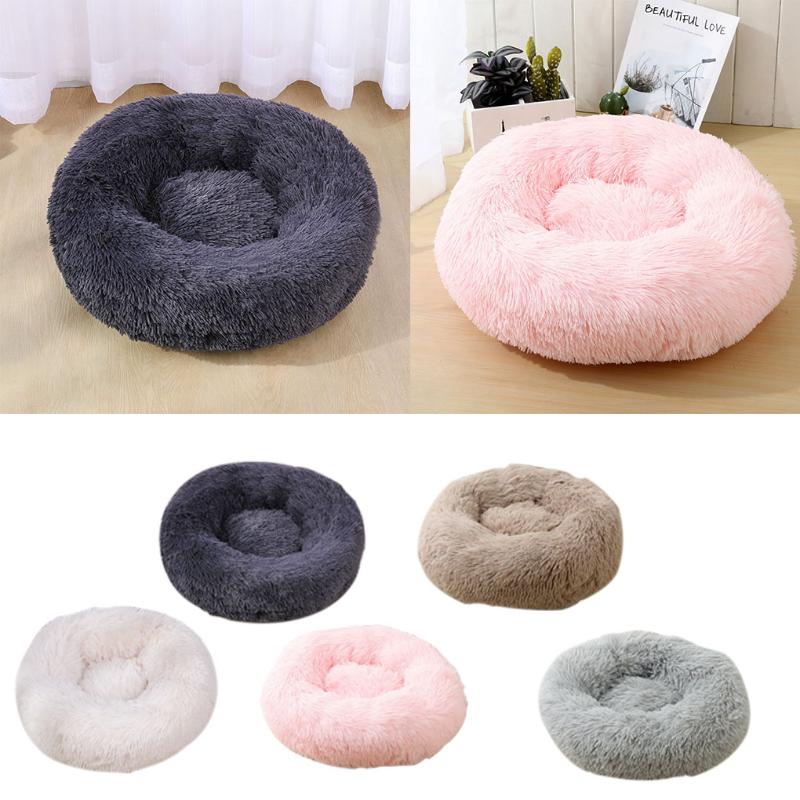

Pet Bed Winter Warm Sleeping Kennel Plush Pets Mattress Cushion Mat Solid Color
