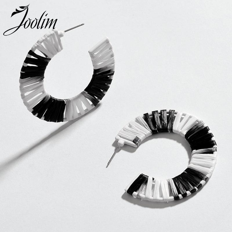 

JOOLIM 5 Colors Raffie Knited Hoop Earrings Trendy Earring Wholesale