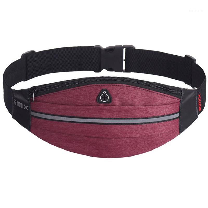 

RIMIX Unisex Oval Running Belt Sport Waist Bag with Reflective Band For 6 Inch Phone Fitness Jogging Marathon Gym Fitness1, Red