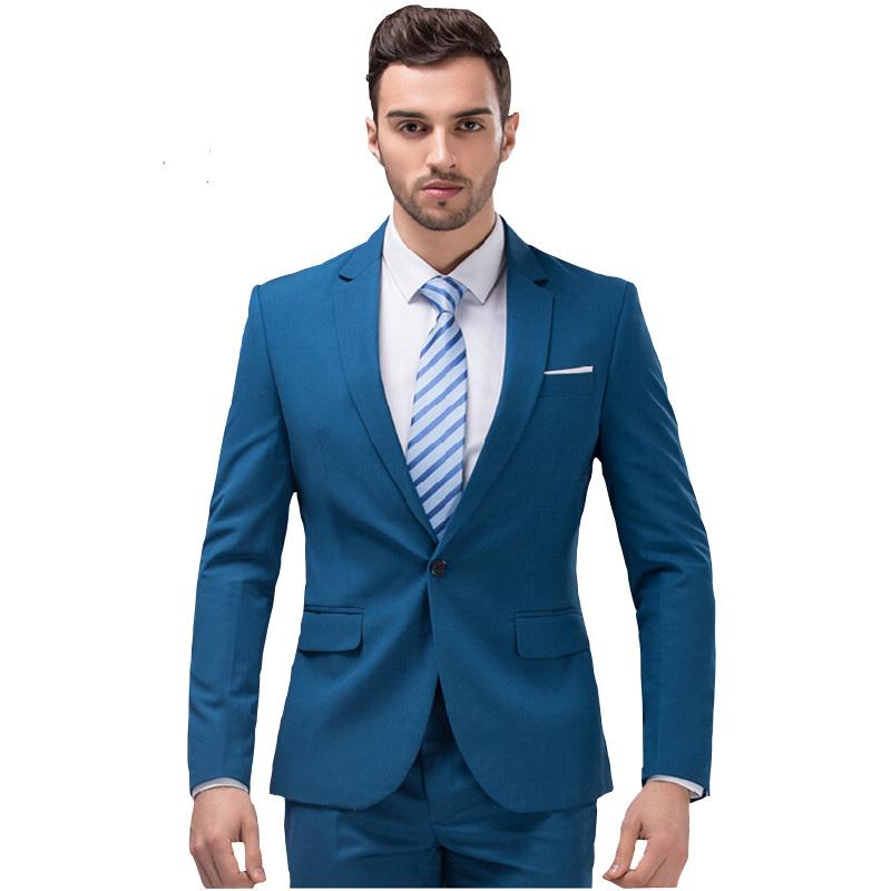 

Men's Suits Two Piece Blazer Suit Slim Fit Business Wedding Groom Dress Suits For Men (Jackets+ Pants) Plus Size custom, Red