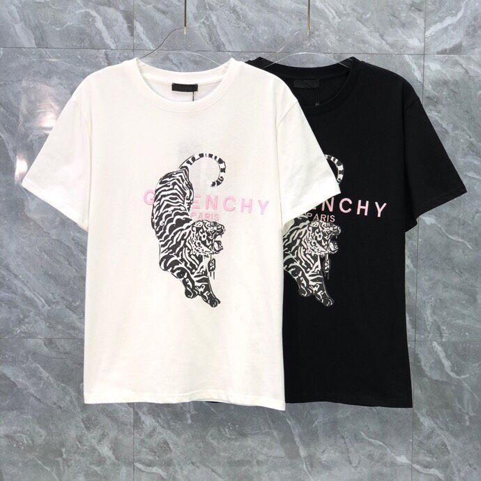 

2022ss early spring new high-grade cotton printed T-shirt round neck stitching pullover short sleeves Size: m~xxxl Color: black and white n75l876