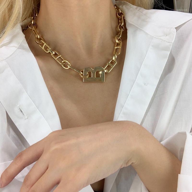 

Chokers Letter B Pendant Choker Necklace For Women Gold Silver Color Punk Style Clavicle Chain 2021 Fashion Jewelry Short Necklaces 1