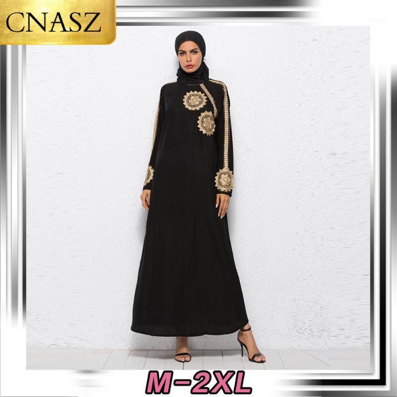

Ethnic Clothing 2021 High-end Fashion Middle Eastern Muslim Arab Embroidery Applique Dress Robe Islamic Turkey Dubai Ladies Clothing1