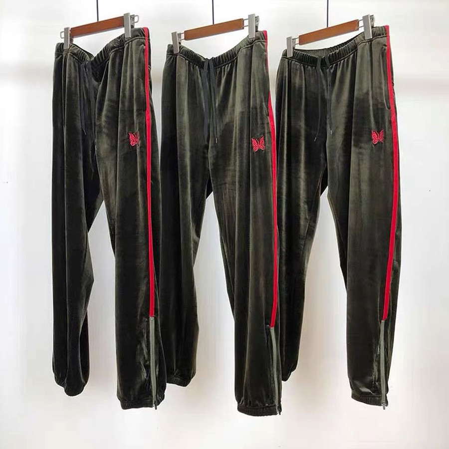 

2021 New Awge Veet Sweatpants Butterfly Embroidery Drawstring Jogger Needles Trousers Pants Hzlg