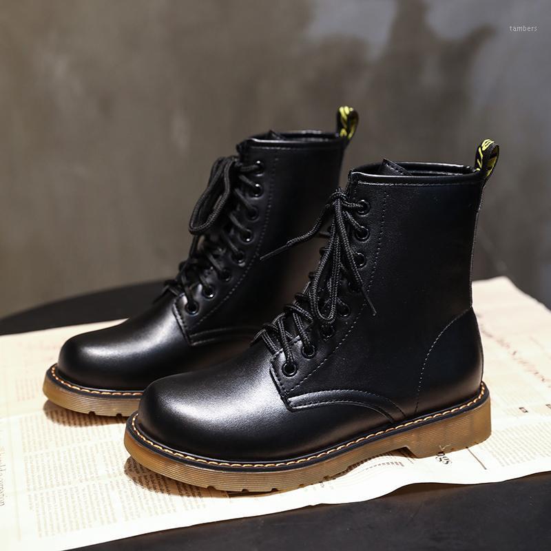 

2020 New Europe Style Ankle Rain Boots Women Spring Classics Shoes for Woman Flat Heels College Girls Motorcycle Boot1, Black