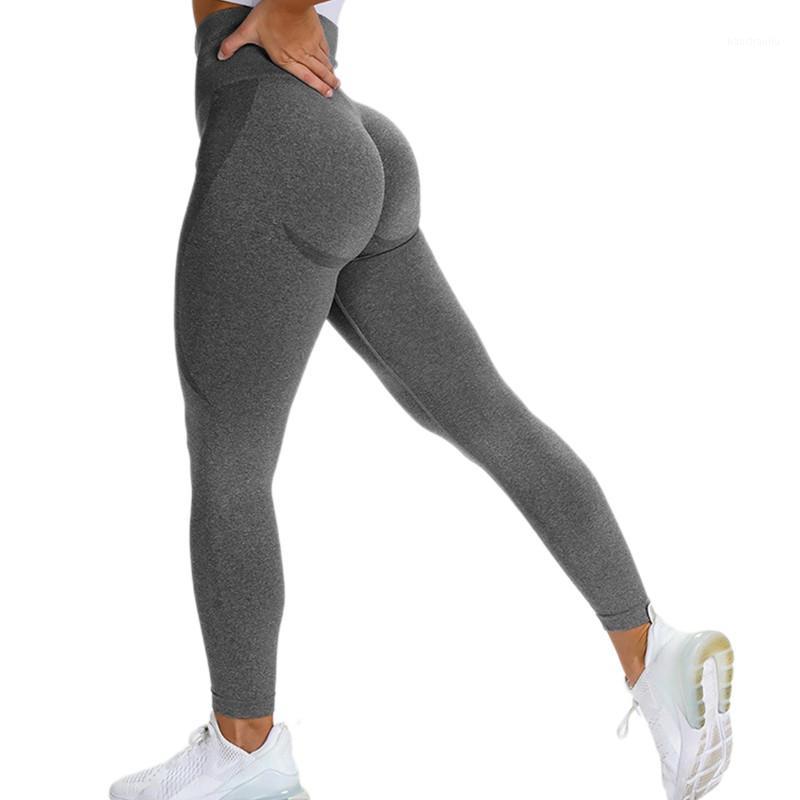 

Women Solid Color Leggings Comfortable Seamless Knitted Sexy High Waist Yoga Fitness Pants BuLift Tights1