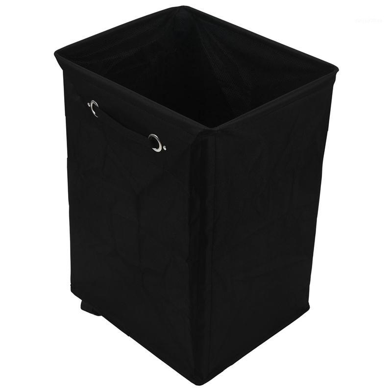 

Dirty Clothes Laundry Basket Foldable Storage Basket with Wheel for Office Waterproof Oxford Bathroom Laundry Hamper Black1