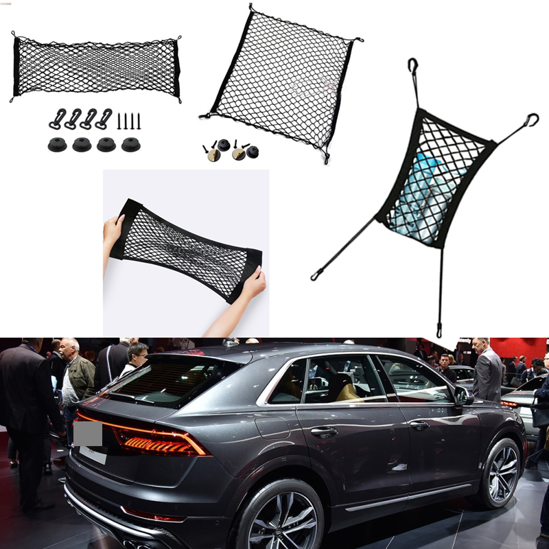 

For Audi SQ8 Car Auto vehicle Black Rear Trunk Cargo Baggage Organizer Storage Nylon Plain Vertical Seat Net