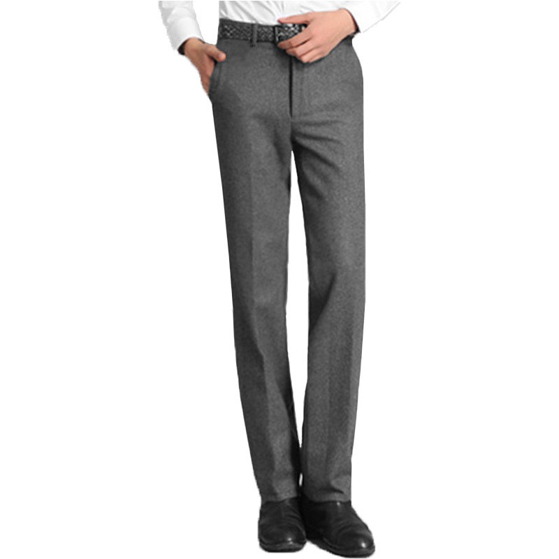 

Black Gray Color: Autumn Winter New Casual Men's Warm and Cold Man's Wool Tall Right Pants 28-37 Ts0x, Conventional gray