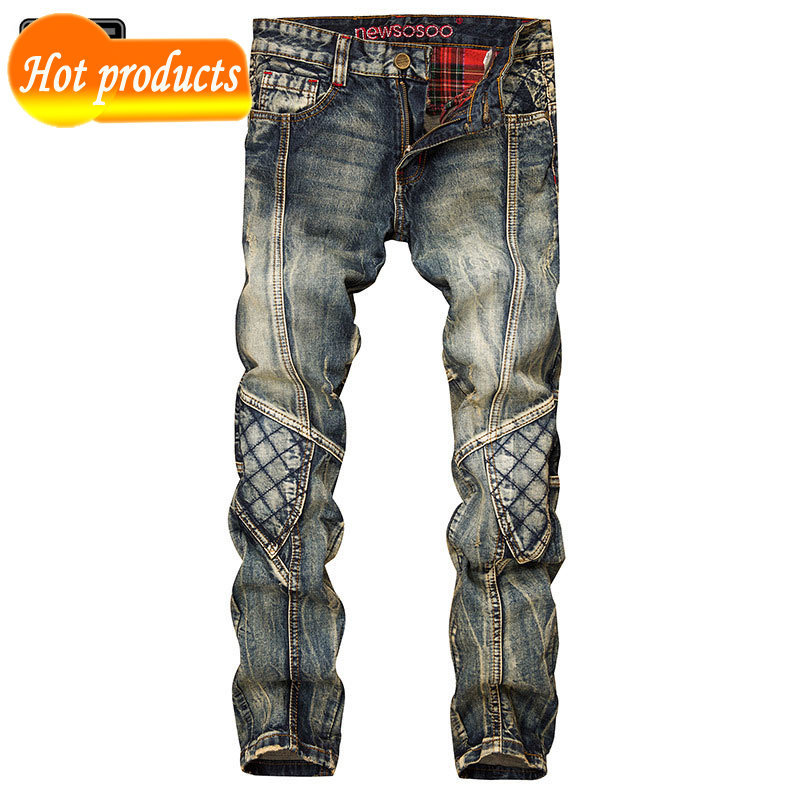 

2020 New Spring Fashions Thin Men's Breech Breeches Fit Brem Streetwear Cotton Wool Full Length Pencil for Men Big Size, Blue