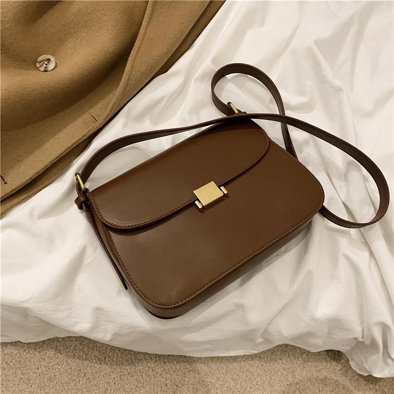 

Ladies Shoulder Bags Fashion Ladies Bags Pure Color PU Women's Retro Shoulder Casual Phone, Black