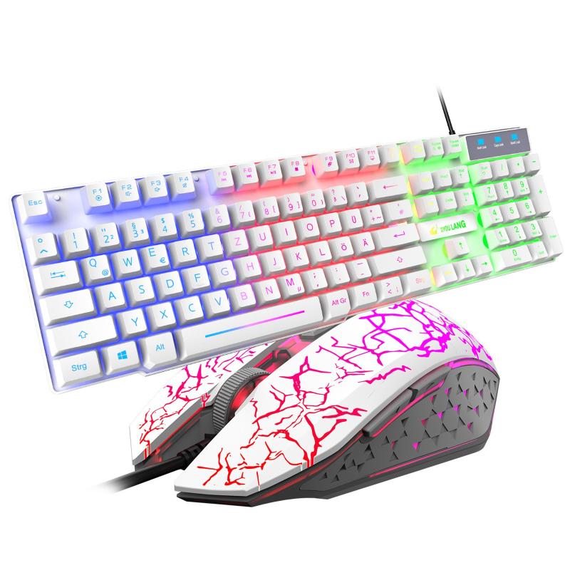 

New T13 Rainbow Backlight Usb Ergonomic Gaming Keyboard Mouse Set For Pc Laptop Juego de teclado y mouse japoneses Gaming set