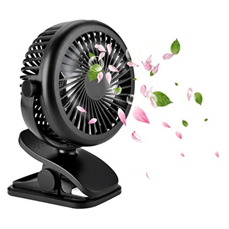 

Multifunction Clip Fan Mini Rechargeable Baby Stroller Fans Portable Air Cooling USB Desk Fan with USB 18650 Battery Output