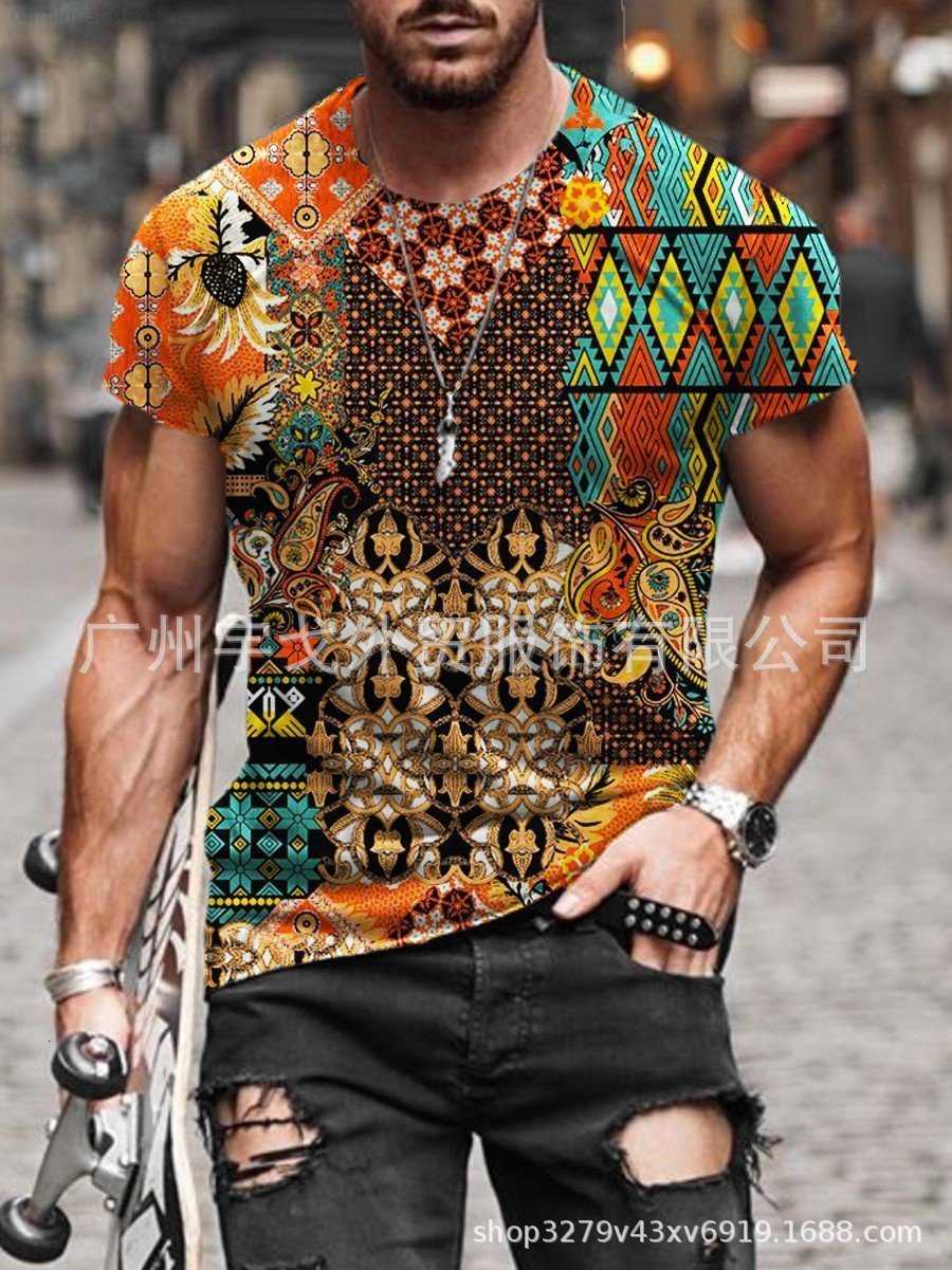 

2021 summer men's new fashion print simple T-shirt, Printing 12