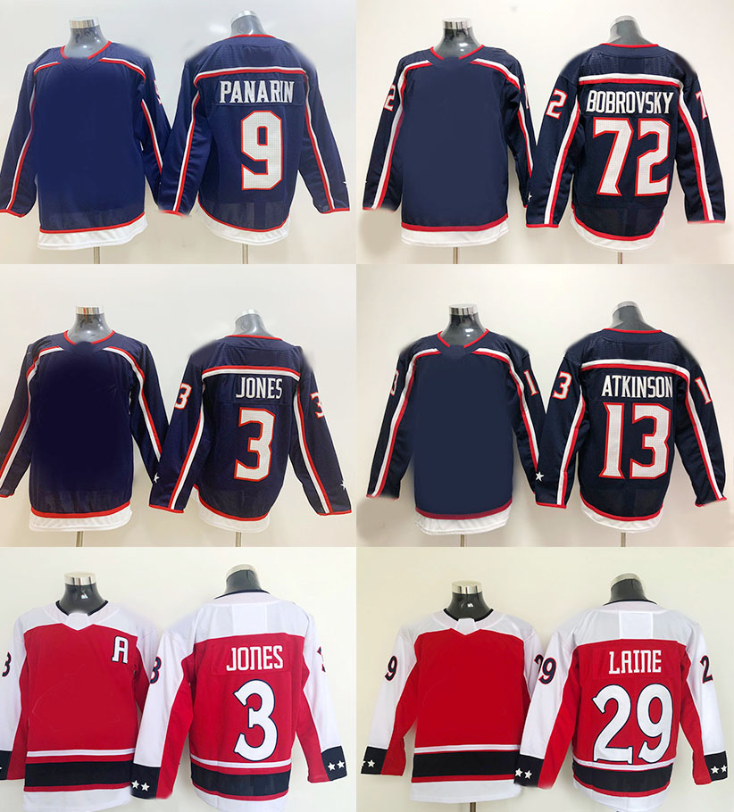 

2022 13 ATKINSON 3 JONES 72 BOBROVSKY 9 PANARIN 71 FOLIGNO 29 LAINE Hockey Jersey yakuda online local store sportswear Dropshipping Accepted, Black;red