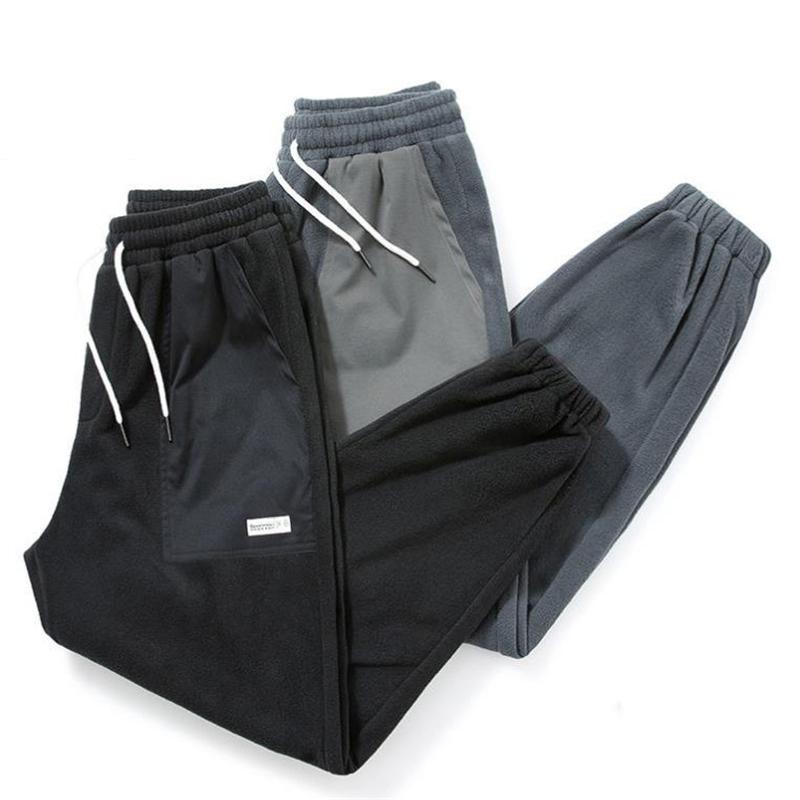 

Men's Pants Casual Men 2022 Autumn Winter Polar Fleece Sweatpants Leisure Streetwear Warm Outdoor Comfort Jogging Trousers Plus Size, Black