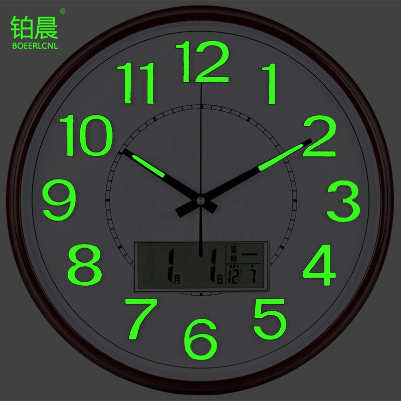 

Classic Simple Wall Clock Silent Led Bedroom Luminous Calendar Wall Clocks Glow In The Dark Reloj De Cocina Decoration 50WC