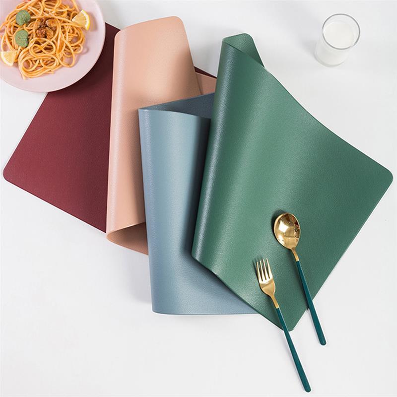 

Nordic Style Leather Western Meal Pad Household Bowl Mat Plate Placemat Waterproof Insulation Table Decor Mats For Restaurant