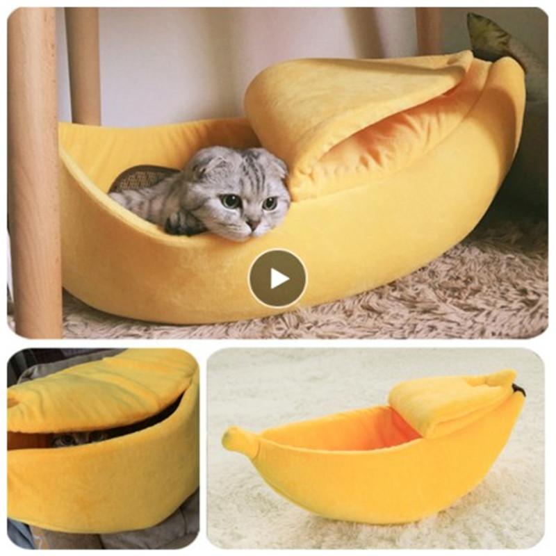 

Banana Cat House Mat Bed House Cozy Cute Kennel Puppy Cushion Kennel Supplies Warm Portable Pet Basket Mat Beds Boat New