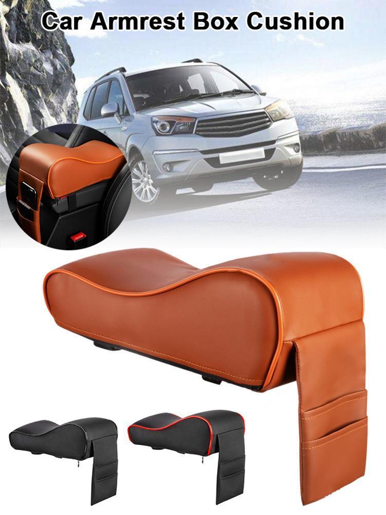

Car Heightened Pad Central Armrest Soft Comfortable Leather Memory Cotton Driving Cushion1