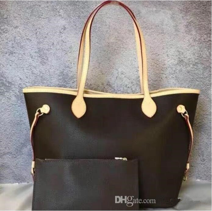 

new fashion women handbag ladies designer composite bag lady clutch bag shoulder tote female purse wallet 2pcs/set high qulity free shipping, Coffee plaid with wallet