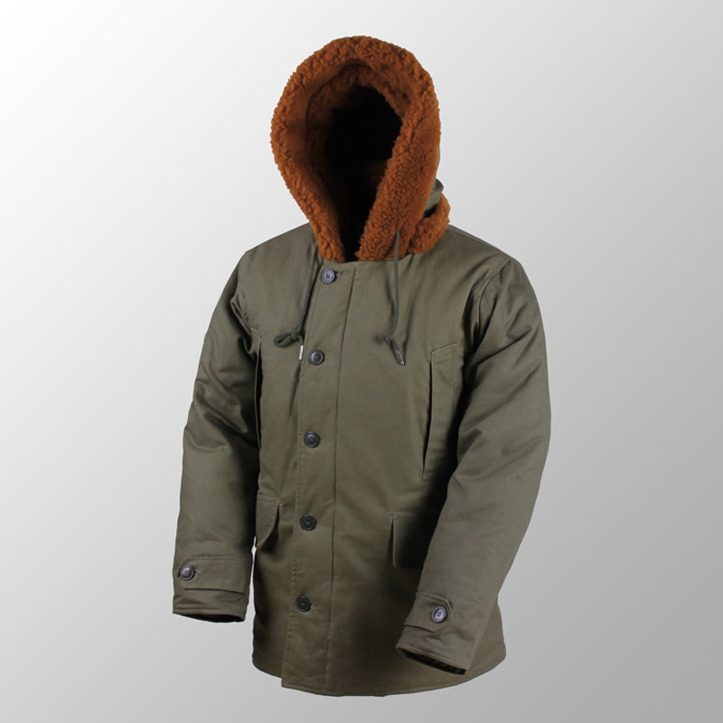 

Repro eusa B-11 winter parka military green uniform vtg male cotton coat long SSFN, Army green.