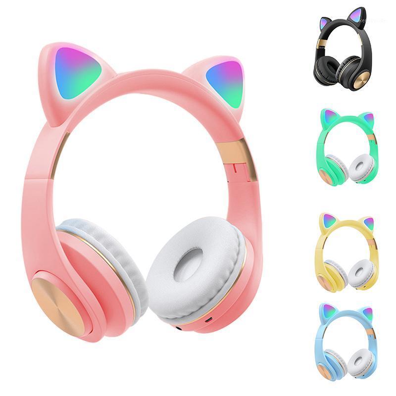 

Bluetooth Headphones, Cat Ear LED Light Up Wireless Foldable Headphones over Ear for Smartphones/Laptop/PC/TV1, Blue