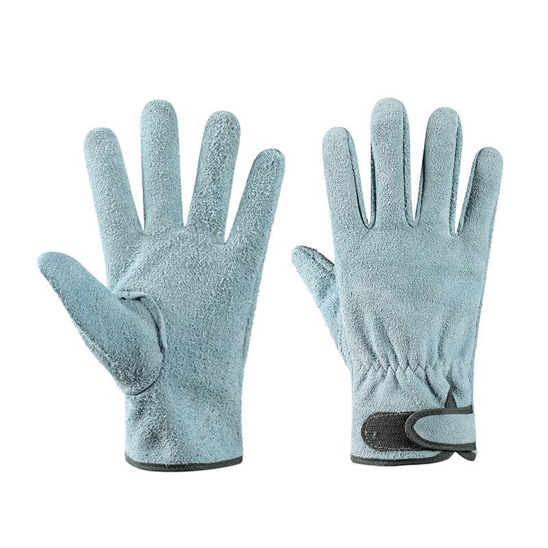 

1 Pair Garden Gloves Gardening Cowhide Glove Stab Proof Antiskid Gloves Wear Resistant Anti Pricking Waterproof Plant Tools