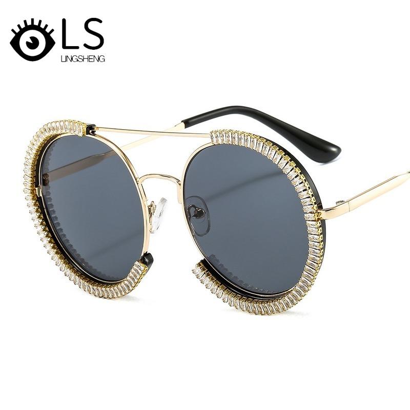 

LS 2021 New Fashion Eyewear Women Brand Designer Sunglasses Luxury Gradient Lens UV400 Sexy Round Sun Glasses YB043