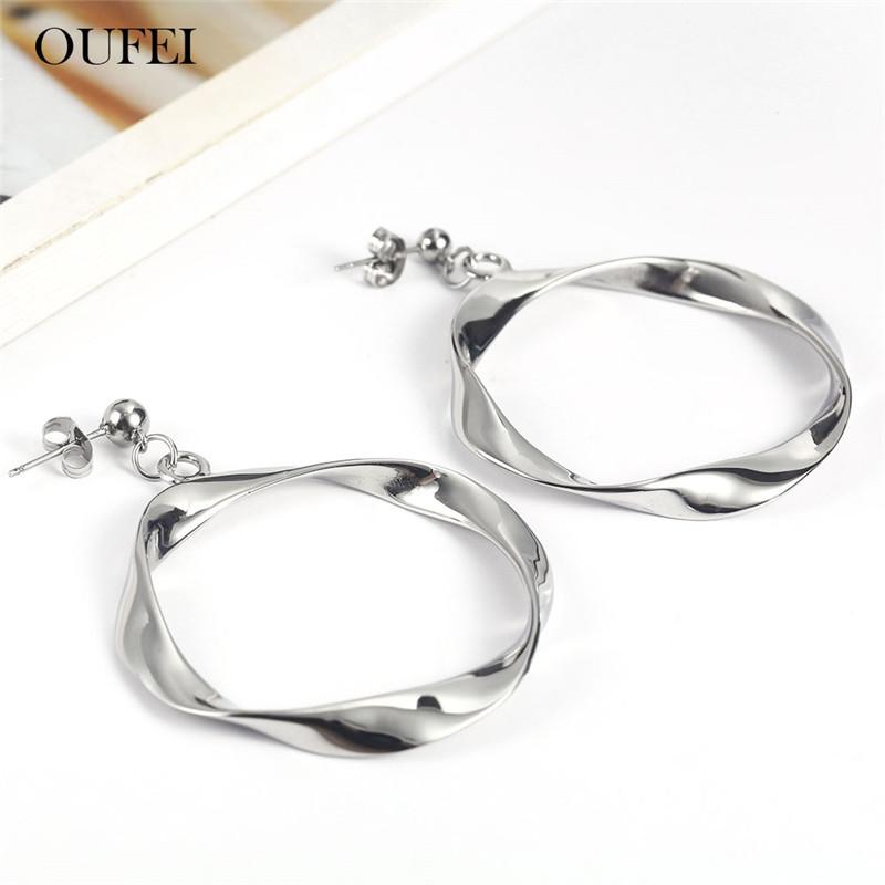 

OUFEI Stainless Steel Jewelry Drop Earrings For Women's Fashion 2020 Summer Jewelry Accessories Bohemian Earings Fashion