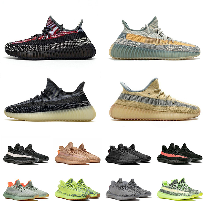 

SIZE 48 Kanye West Running Sport Shoes 2021 Top Fashion Sneakers Yecheil Reflective Israfil Linen Carbon Mens Womens Earth Trainers Sneakers, 35 gray orange stripe 36-48