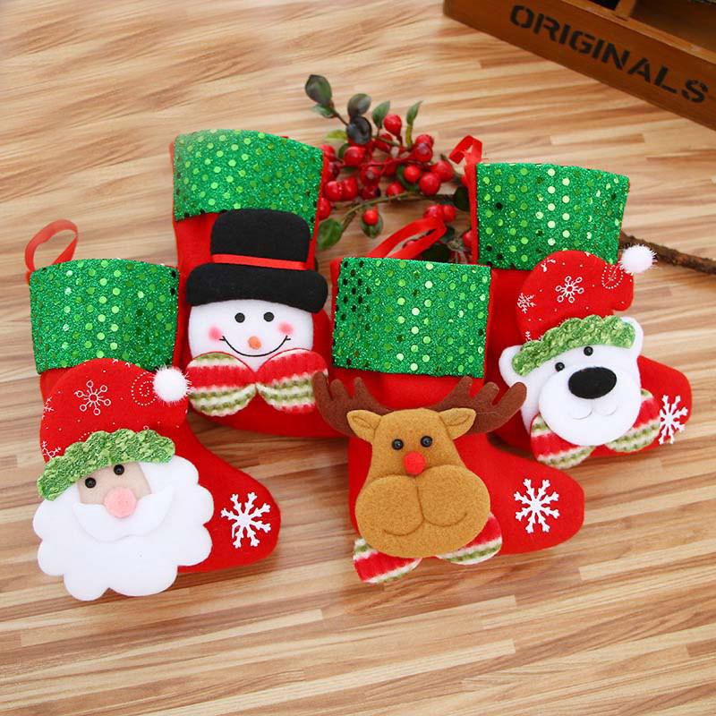 

Christmas Stocking Socks Xmas Gift Candy Bags Christmas Decorations for Home Navidad Noel Natal Tree Decor New Year