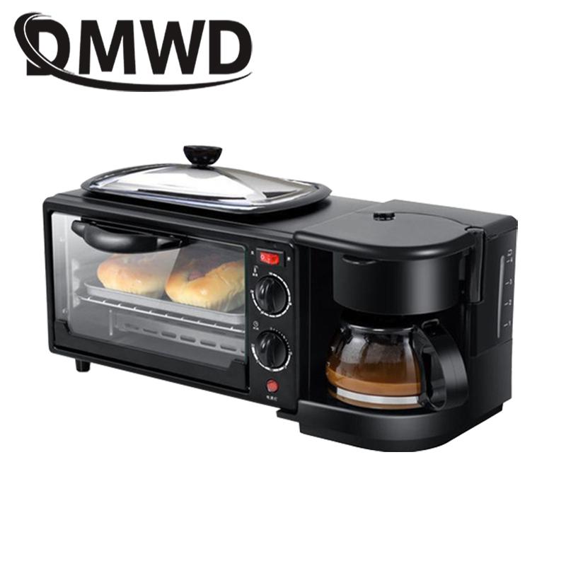 

DMWD Electric 3 in 1 Breakfast Machine Multifunction Mini Drip American Coffee Maker Pizza Oven Egg Omelette Frying Pan Toaster