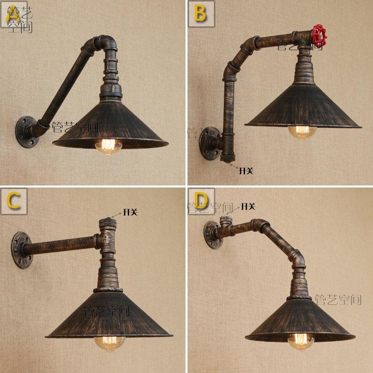 

Vintage retro loft industrial light personality gear wall lamps water pipe Restaurant Bar pub Cafe aisle bedroom bra wall sconce
