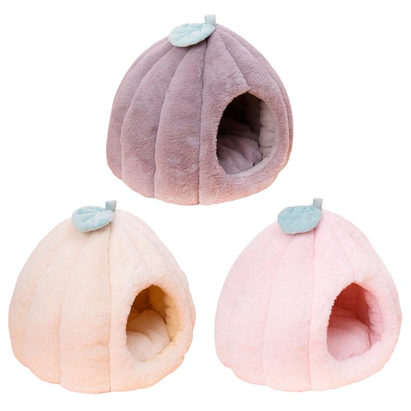 

Winter Warm Sleeping Bag Puppy Cute Pumpkin Shape Pet Cat Dog Plush House Cave for Kitten Puppy Sleeping Bed
