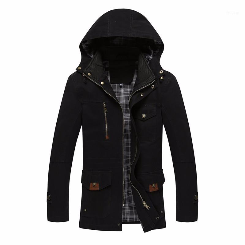 

Men's Jackets Wholesale- 2021 High Quality Brand Men Coat Fall And Winter Long Section Of Large Size Slim Casual Jacket Overcoat 1, Black
