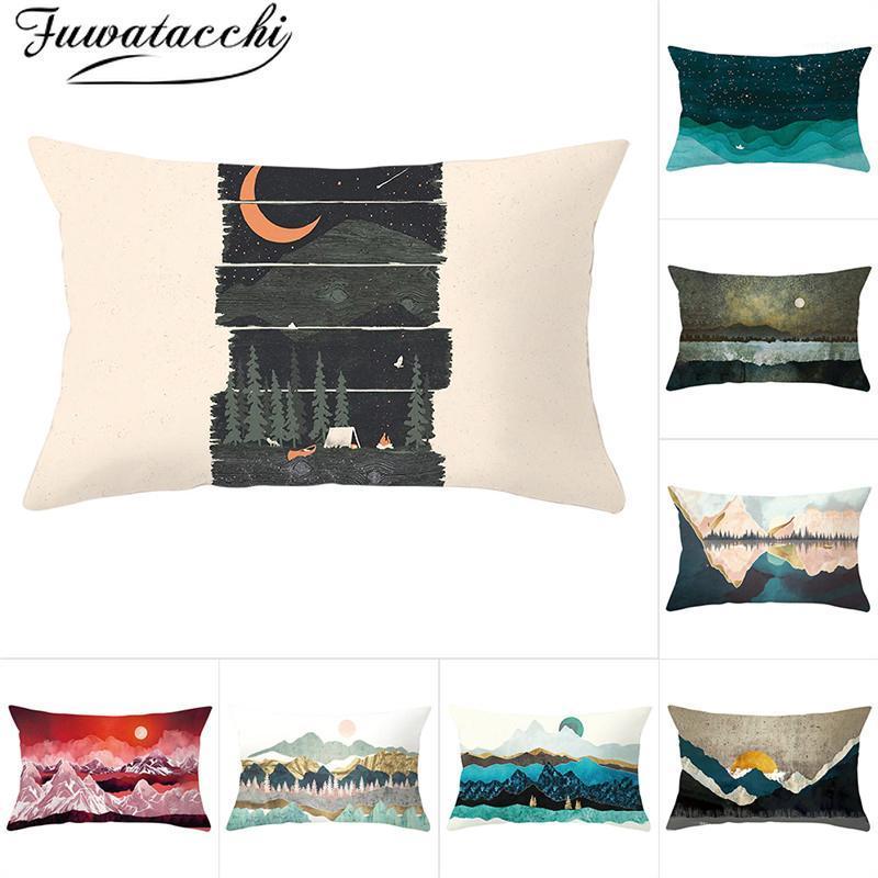 

Fuwatacchi Beauty Scenery Throw Pillowcases Rectangle Polyester Cushion Cover Home Sofa Decorative Pillows Cover for Room1, Pc13034