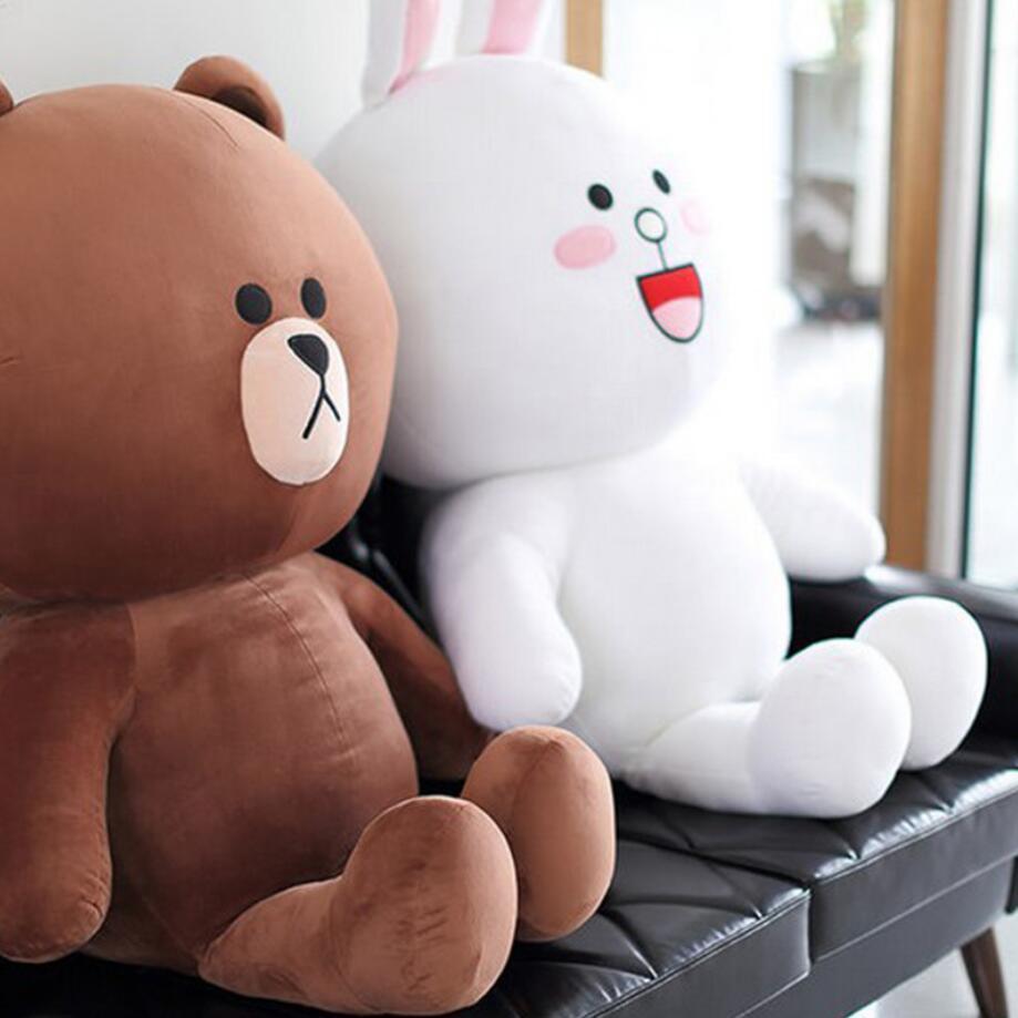 

Big size Brown bear Cony rabbit plush doll soft cute stuffed toys girlfriend Couple gifts Valentine's Day present LJ201126