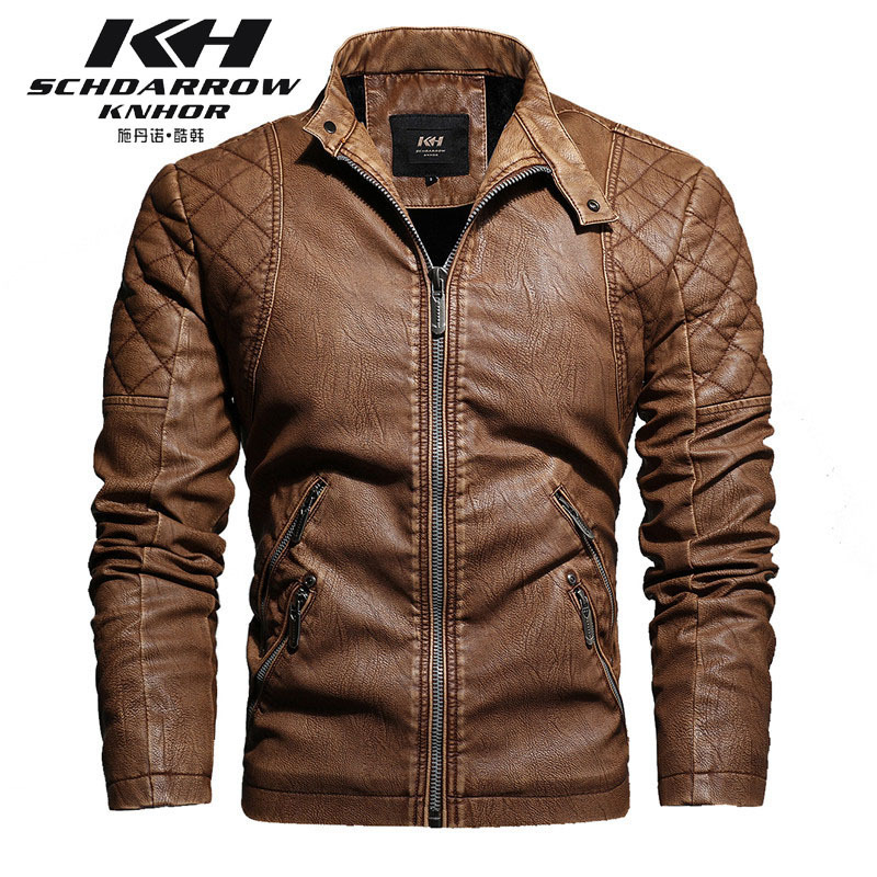 

2020 Jackets For Men Fashion Clothing Autumn And Winter Men's Wind Coat Slim Locomotive Pu Fur Coat Plus Plush The New Listing, Black;brown