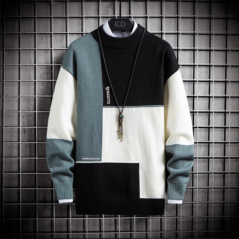 

Men's Turtleneck Sweater Korean Winter Loose Sweater Personality Wild Couple Knitwear Student 2020 New, Blue