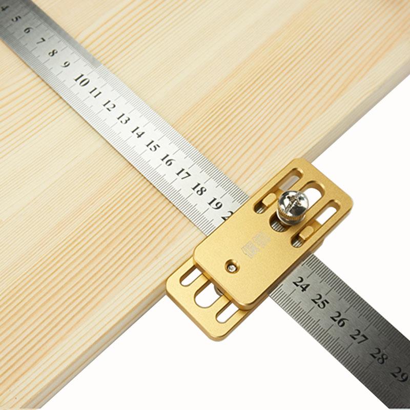 

Woodworking Scribing tool Steel Ruler Positioning Block crossed-out tool Line Drawing Marking Gauge Steel ruler limiter