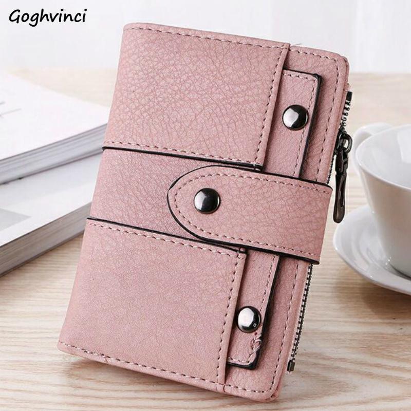 

Wallets Women Hasp Colorful Kawaii Girls Simple Clutch Wallet Womens Purse Korean Style Carteira Short PU Leather Fashion New1, Black