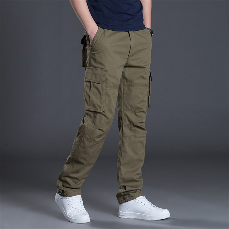 

2020 Pocket Cargo Side of Casual Military Black with Tacital Zipper Men Pants -autumn Overalls Plus xxxl Size 931t, 19401 army green