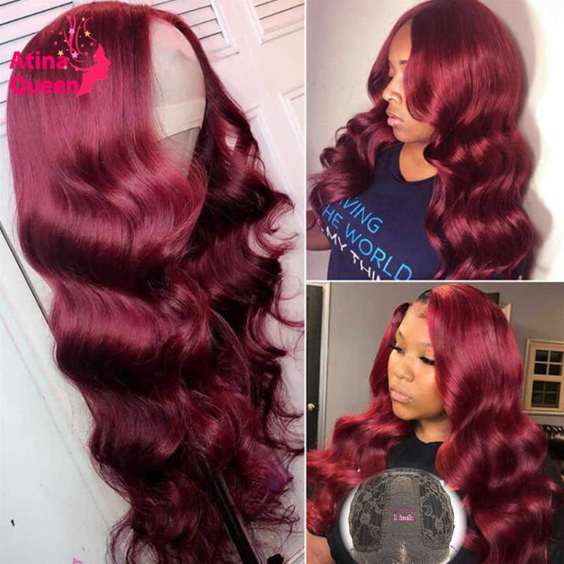 

99J Burgundy Deep Curly13x6 Transparent Hd Lace Frontal Colored Lace Front Wig Preplucked Remy Red Coloured Human Hair Wigs, As pic