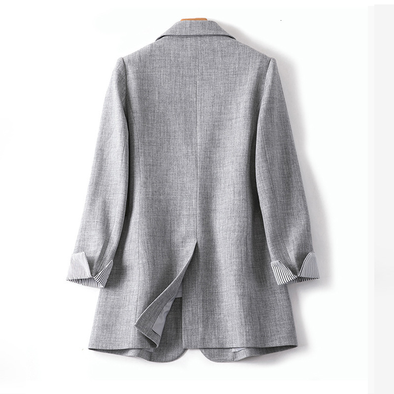 

Retro Blazers for Women Office Lady Autumn Suit Long Cotton Ladies Europe Vintage Jacket S45d, Black.